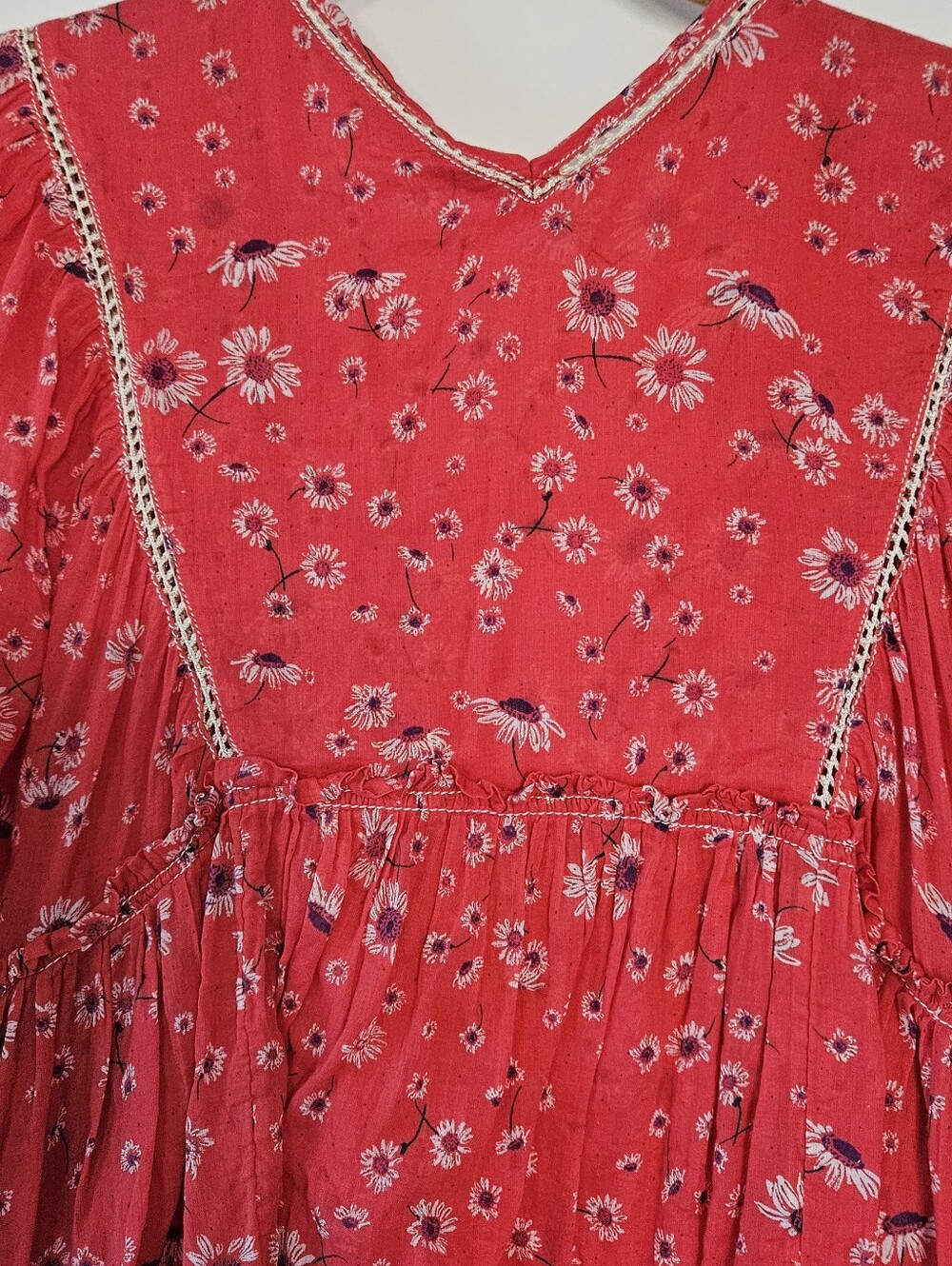 Free People Never A Dull Moment Peasant Blouse OS - Picture 4 of 9